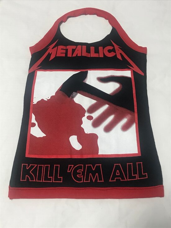 Handmade Tops - Metallica Kill Em All DIY Handmade Halter Top SMALL Trash Metal